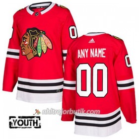 Barn Ishockey Chicago Blackhawks Tröja med eget tryck Adidas 2017-2018 Röd Authentic